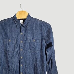 Dickies‎ Mens Long Sleeve Denim Work Shirt Blue Cotton Size XL Classic Gorpcore